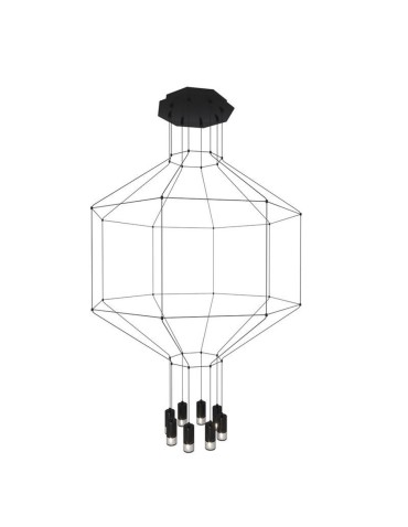 Step into Design Lampa Wisząca LINEA-8 czarna 80 cm XT080-8P