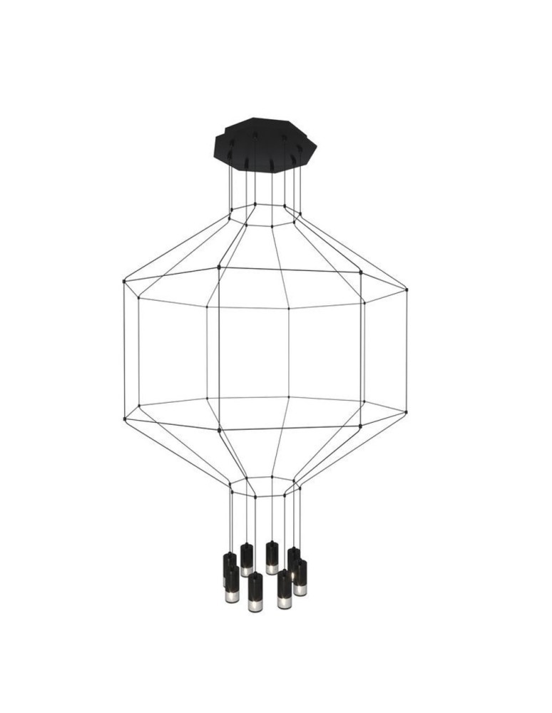 Step into Design Lampa Wisząca LINEA-8 czarna 80 cm XT080-8P