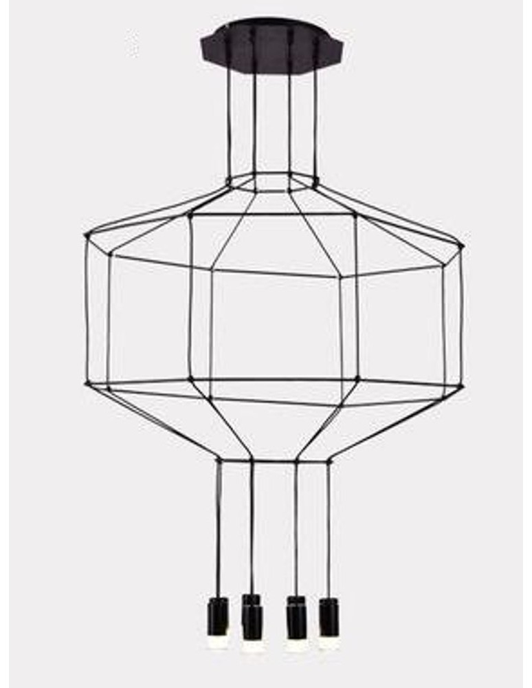 Lampy wiszące designerskie - Step into Design Lampa Wisząca LINEA-8 czarna 80 cm XT080-8P - product kolory-swiatla.pl 3