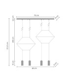 Step into Design Lampa wisząca LINEA-4 LONG czarna 70cm (XT068-4P) Step into Design Lampa wisząca LINEA-4 LONG czarna 70cm (XT068-4P)
