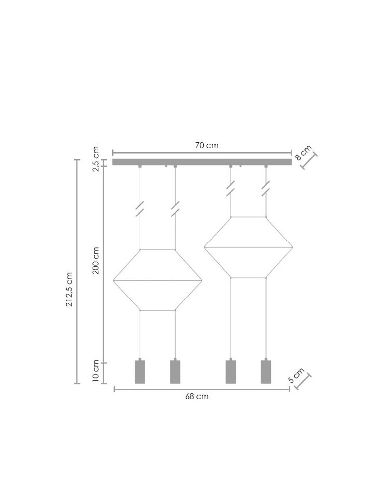 Step into Design Lampa wisząca LINEA-4 LONG czarna 70cm (XT068-4P) Step into Design Lampa wisząca LINEA-4 LONG czarna 70cm (XT068-4P)