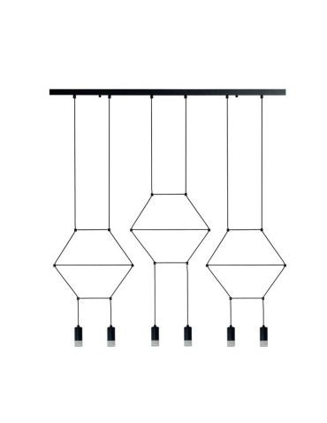 Step into Design Lampa wisząca LINEA-6 LONG czarna 100cm (XT100-6P)