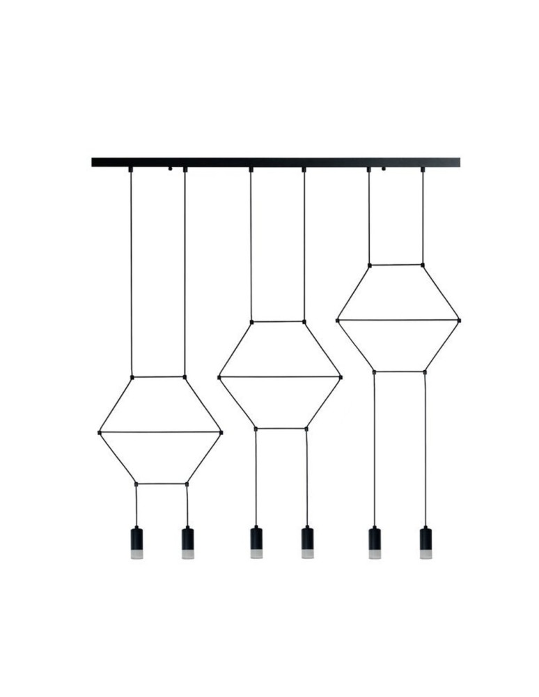Step into Design Lampa wisząca LINEA-6 LONG czarna 100cm (XT100-6P)