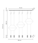Lampy wiszące designerskie - Step into Design Lampa wisząca LINEA-6 LONG czarna 100cm (XT100-6P) - product 8