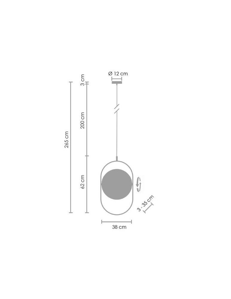 Step Into Design Lampa wisząca czarna 38 cm 20W 3000K ELIPSE LED Step Into Design Lampa wisząca czarna 38 cm 20W 3000K ELIPSE LED