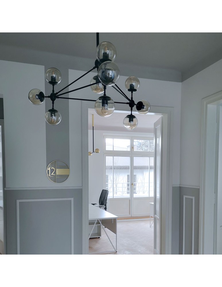 Step into Design Lampa wisząca ASTRIFERO-10 transparentno czarna 90cm (ST-9047-10 transparent)