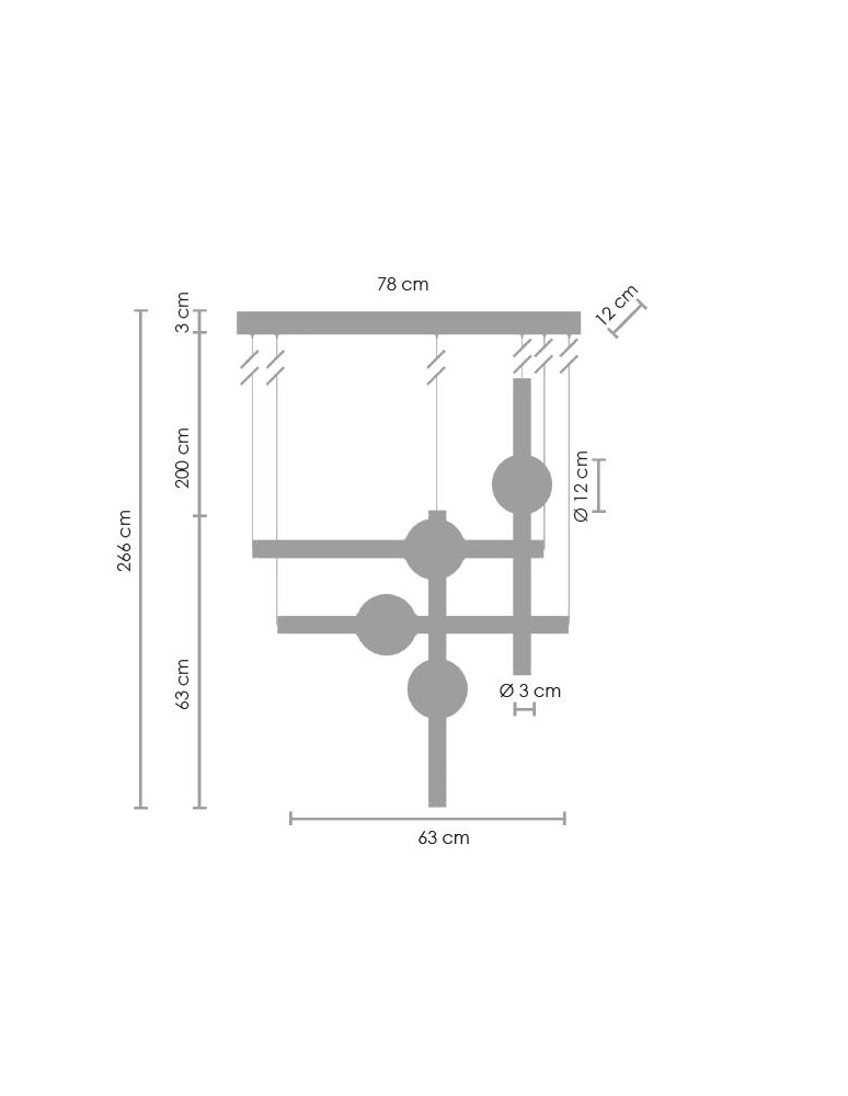 Step into Design Lampa wisząca O-LINE L-4 LED mosiądz (ST-1691L-4)