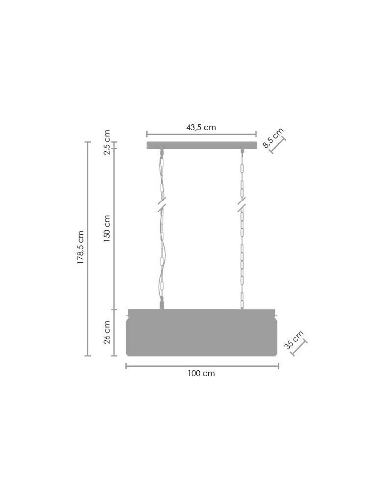 Step into Design Wisząca SPARKLE SINGLE Antracyt 100cm Step into Design Wisząca SPARKLE SINGLE Antracyt 100cm