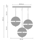 Lampy wiszące potrójne - Step into Design Wisząca SFERA-3 LED Złoty 50cm - product 7