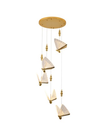 Step into Design Wisząca Lampa LED BEE LAMP 5 Złoty 45cm