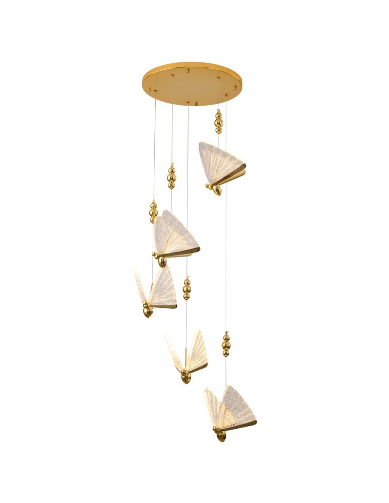 Step into Design Wisząca Lampa LED BEE LAMP 5 Złoty 45cm