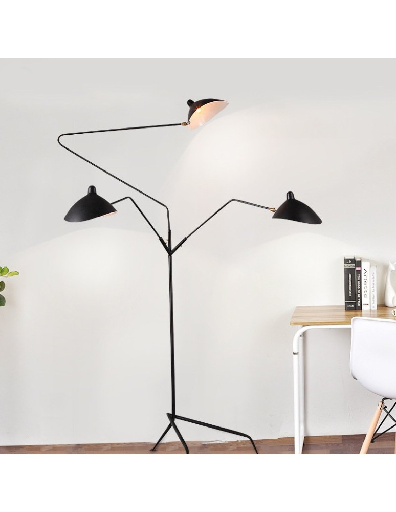 Step into Design Lampa stojąca CRANE-3F czarna 210 cm F8703 Step into Design Lampa stojąca CRANE-3F czarna 210 cm F8703