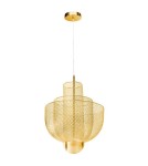 Lampy wiszące LED - Step into Design Lampa wisząca MESH GOLD LED złota 60cm (MD-7026 - 600 GOLD/ ST-1635M) - product 1