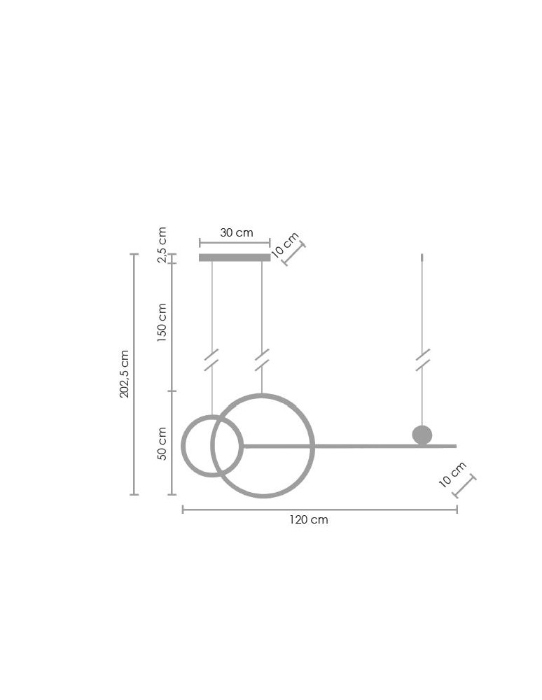 Step into Design Lampa LED Wisząca NEW AGE Czarny 120cm