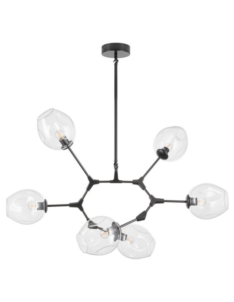 Step into Design Lampa wisząca MODERN ORCHID-6 transparentno czarna 130cm (ST-1232-6 TRANSPARENT) Step into Design Lampa wisząca MODERN ORCHID-6 transparentno czarna 130cm (ST-1232-6 TRANSPARENT)