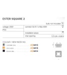 Lampy podtynkowe - oczka - Azzardo ESTER SQUARE 2 1xGU10 Złoty Wpuszczana AZ4415 - product 3