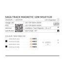 Lampy do szyn magnetycznych - Azzardo SAGA TRACK MAGNETIC 12W 550lm 3000K Biały AZ4604 - produkt 3