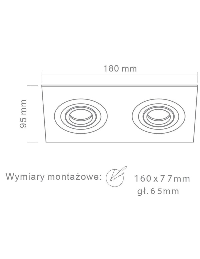 Lampy podtynkowe - oczka - Orlicki Design Fasto II Alluminio 2xGU10 max 8W LED 230V  OR83446 - product kolory-swiatla.pl 3