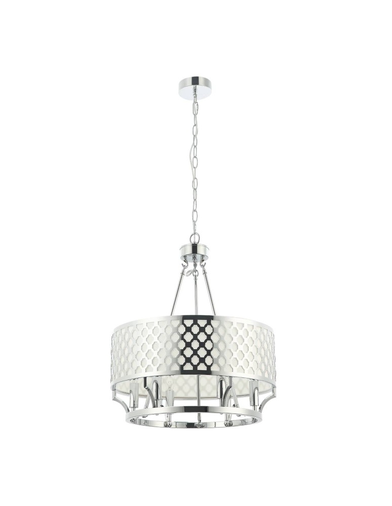 Lampy wiszące w stylu Hampton - Orlicki Design Verno Cromo 6xE14 max 12W LED 230V Chrom|Biały kremowy OR84375 - produkt kolory-swiatla.pl 1