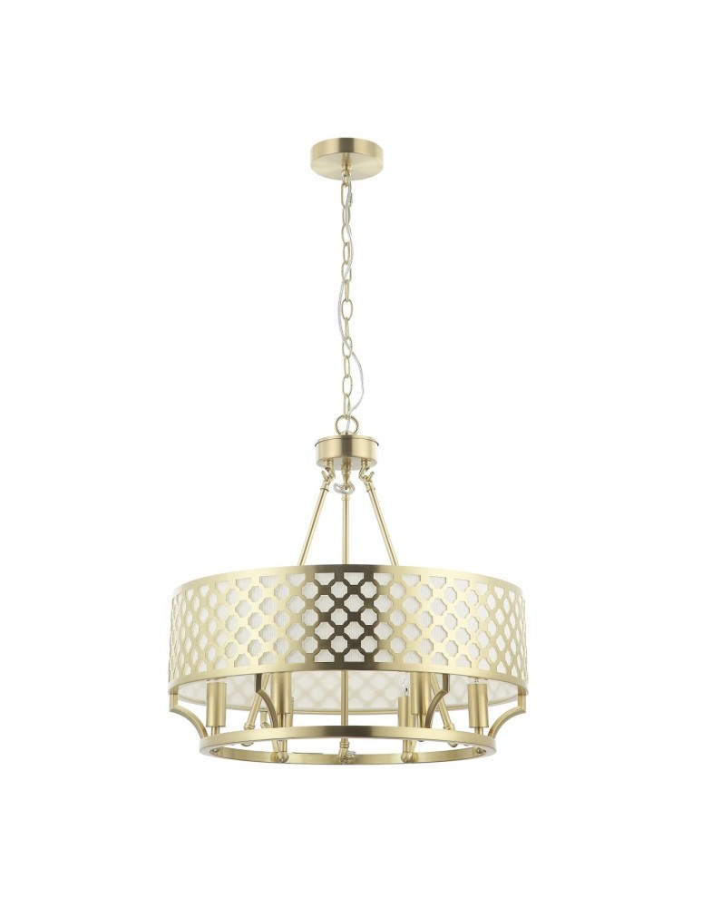 Żyrandole w stylu Hampton - Orlicki Design Verno Old Gold 6xE14 max 12W LED 230V Złoty satynowy|Biały kremowy OR84382 - produkt kolory-swiatla.pl 1