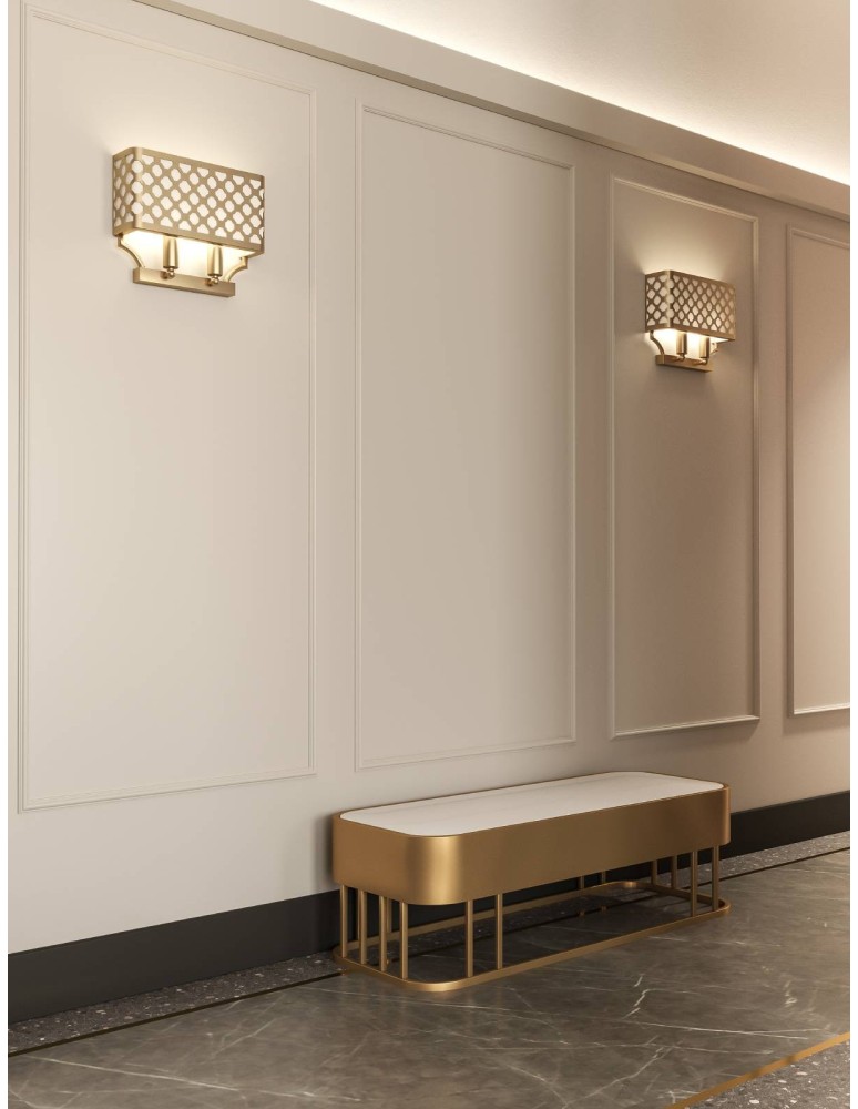 Orlicki Design Verno Parette Old Gold 2xE14 max 12W LED 230V Złoty satynowy|Biały kremowy OR84603