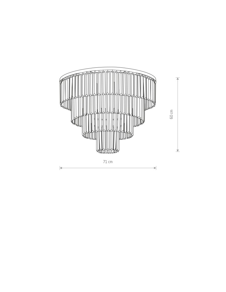 Lampy sufitowe z kryształami - Nowodvorski CRISTAL L Sufitowa Plafon Max moc 60W E14  Transparentny 7630 - product kolory-swiatla.pl 3