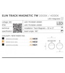 Lampy do szyn magnetycznych - Azzardo ELIN TRACK MAGNETIC LED 7W 850lm 3000K Czarny AZ4630 - produkt 3