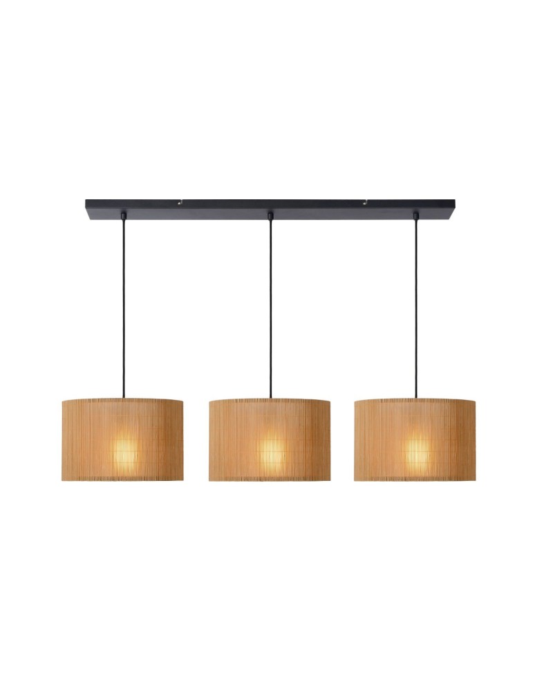 Lampy wiszące potrójne - Lucide MAGIUS Wisząca E27 3x40W Jasne Drewno/Czarny 03429/03/30 - produkt kolory-swiatla.pl 1