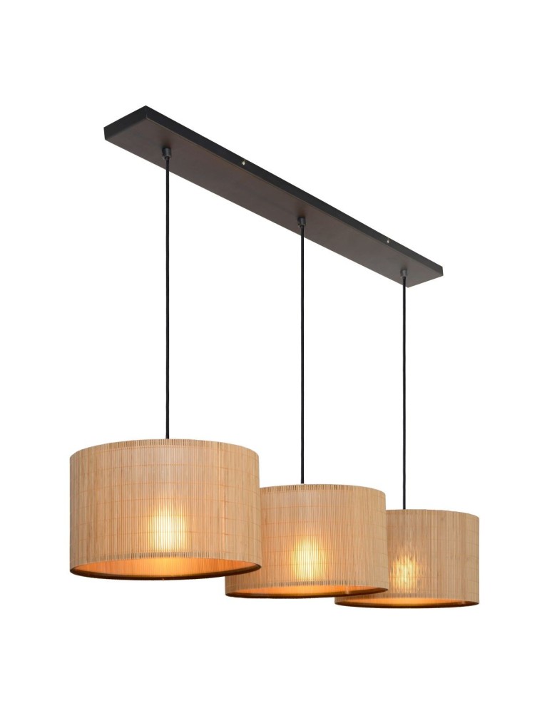 Lucide MAGIUS Wisząca E27 3x40W Jasne Drewno/Czarny 03429/03/30