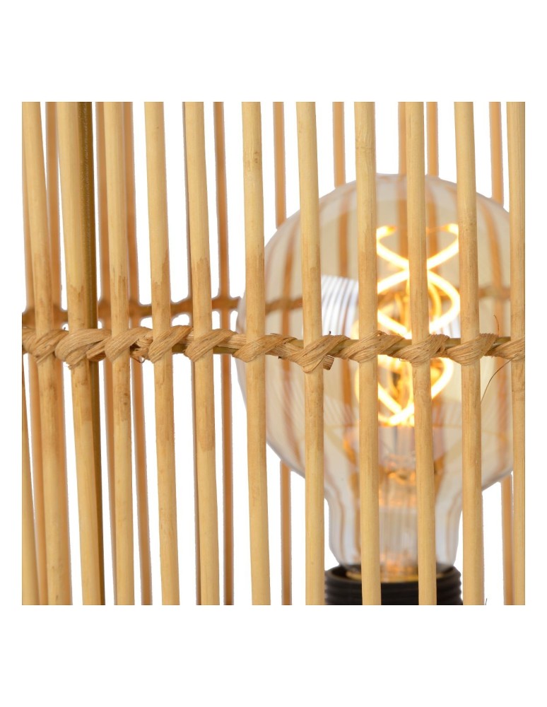 Lampy stołowe Boho - Lucide JANTINE Biurkowa E27 1x40W Jasne Drewno/Czarny 03540/01/72 - product kolory-swiatla.pl 4