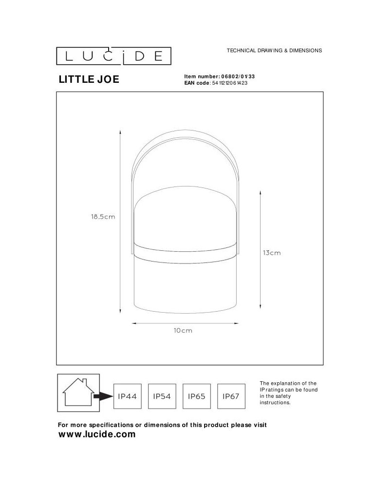 Lampy ogrodowe przenośne - Lucide LITTLE JOE Zewnętrzna Biurkowa LED 1x3W 2800-3200K IP44 Biały/Zielony 06802/01/33 - produkt kolory-swiatla.pl 9