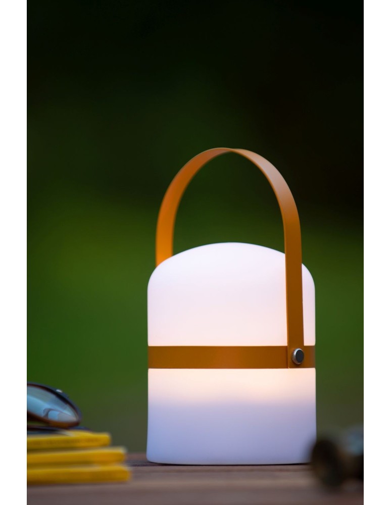 Lucide LITTLE JOE Zewnętrzna Biurkowa LED 1x3W 2800-3200K IP44 Biały/Brązowy 06802/01/43