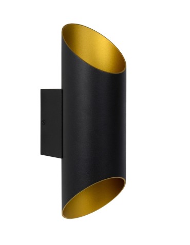 Lucide QUIRIJN Ścienna G9 1x40W Czarny/Złoty Matowy/Mosiądz 09233/01/30 - produkt 2