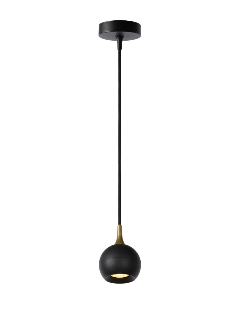 Lampy wiszące - Lucide FAVORI Wisząca GU10 1x5W Czarny/Złoty Matowy/Mosiądz 09434/01/30 - produkt kolory-swiatla.pl 1