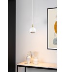 Lampy wiszące - Lucide FAVORI Wisząca GU10 1x5W Biały/Złoty Matowy/Mosiądz 09434/01/31 - product 3