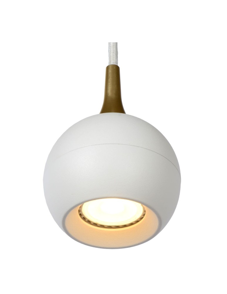 Lucide FAVORI Wisząca GU10 1x5W Biały/Złoty Matowy/Mosiądz 09434/01/31