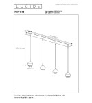 Lampy wiszące na listwie - Lucide FAVORI Wisząca GU10 4x5W Biały/Złoty Matowy/Mosiądz 09434/04/31 - produkt 5