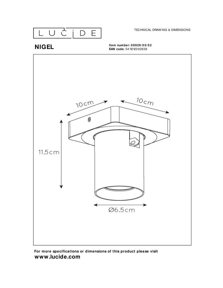 Lucide NIGEL Sufitowa Reflektorowa LED GU10 1x5W 2200-3000K Złoty Matowy/Mosiądz 09929/05/02