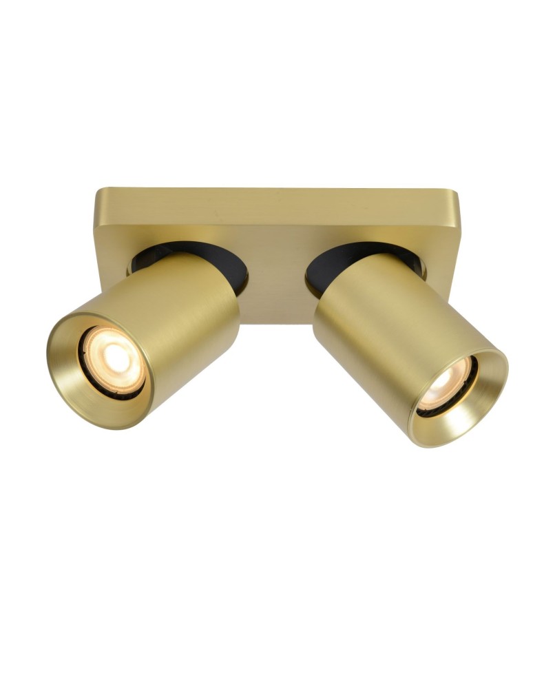 Lucide NIGEL Sufitowa Reflektorowa LED GU10 2x5W 2200-3000K Złoty Matowy/Mosiądz 09929/10/02
