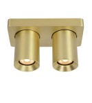 Lampy sufitowe reflektory - Lucide NIGEL Sufitowa Reflektorowa LED GU10 2x5W 2200-3000K Złoty Matowy/Mosiądz 09929/10/02 - produkt 4
