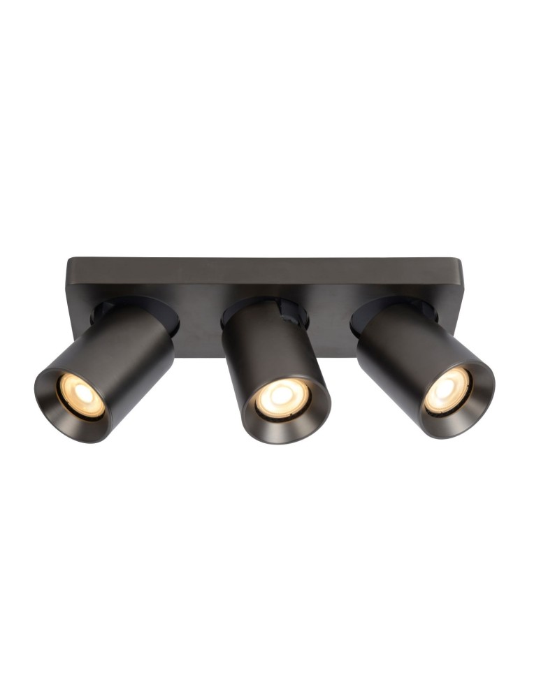 Lampy sufitowe reflektory - Lucide NIGEL Sufitowa Reflektorowa LED GU10 3x5W 2200-3000K Czarny 09929/15/16 - produkt kolory-swiatla.pl 1