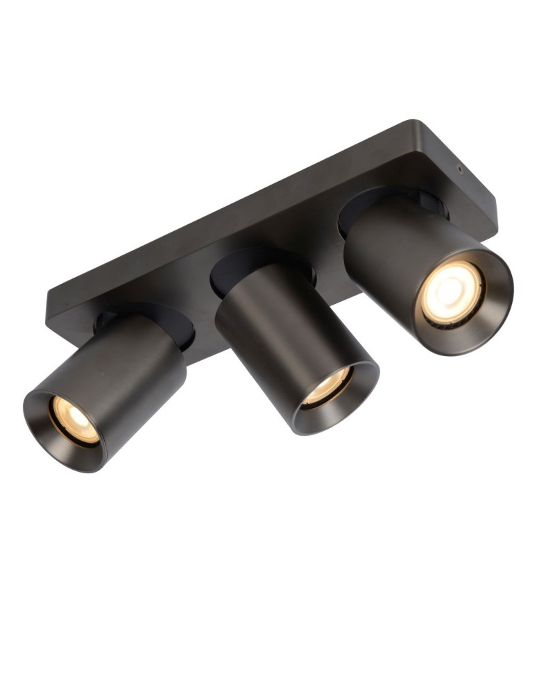 Lampy sufitowe reflektory - Lucide NIGEL Sufitowa Reflektorowa LED GU10 3x5W 2200-3000K Czarny 09929/15/16 - produkt kolory-swiatla.pl 4