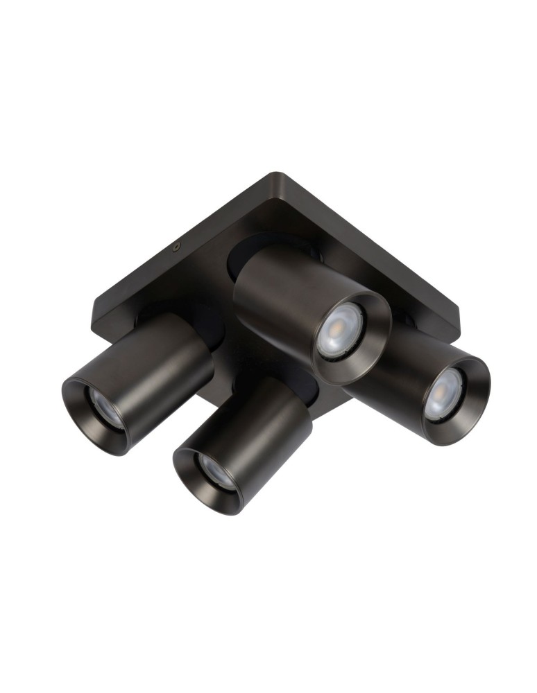 Lampy sufitowe reflektory - Lucide NIGEL Sufitowa Reflektorowa LED GU10 4x5W 2200-3000K Czarny 09929/20/16 - produkt kolory-swiatla.pl 2