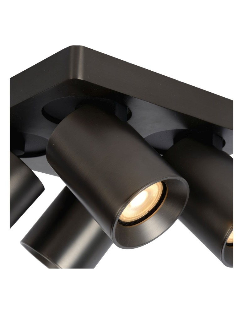 Lampy sufitowe reflektory - Lucide NIGEL Sufitowa Reflektorowa LED GU10 4x5W 2200-3000K Czarny 09929/20/16 - produkt kolory-swiatla.pl 5
