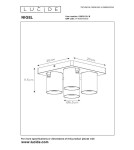 Lampy sufitowe reflektory - Lucide NIGEL Sufitowa Reflektorowa LED GU10 4x5W 2200-3000K Czarny 09929/20/16 - produkt 7