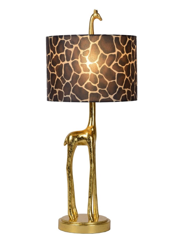Lampy stołowe z abażurem - Lucide EXTRAVAGANZA MISS TALL Biurkowa E27 1x60W Złoty Matowy/Mosiądz/Brązowy 10506/81/02 - produkt kolory-swiatla.pl 1