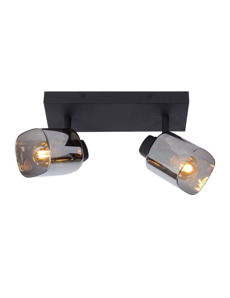 Lampy sufitowe - Lucide ALION Sufitowa Reflektorowa E14 2x25W Czarny/Szary 17999/02/30 - produkt kolory-swiatla.pl 1