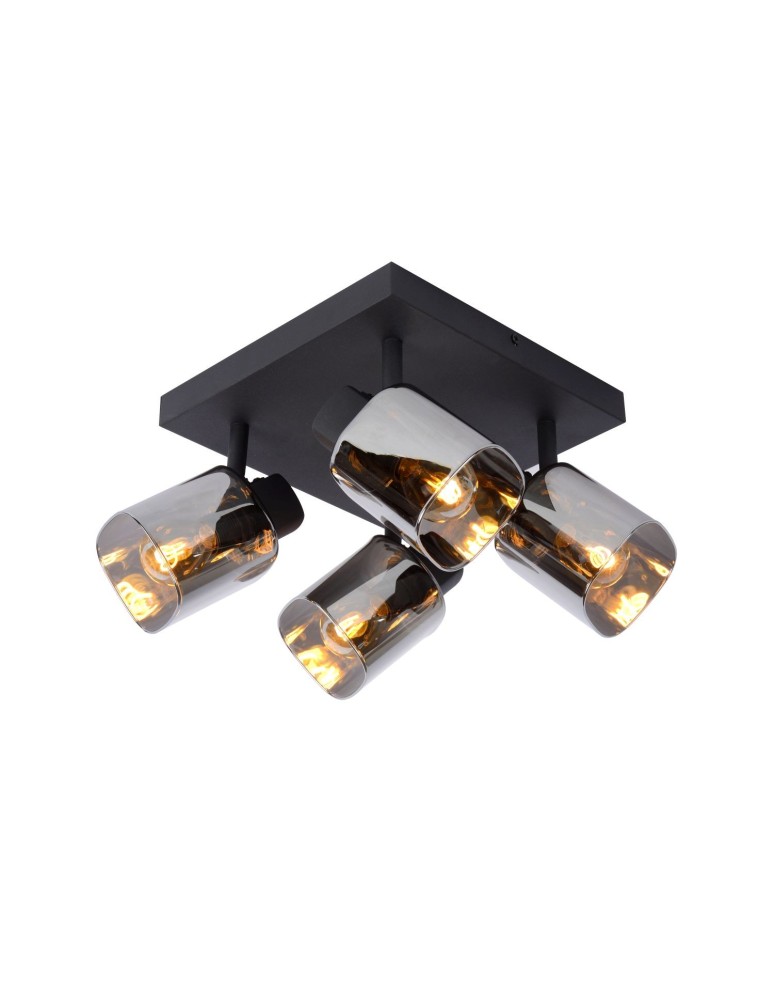 Lampy sufitowe - Lucide ALION Sufitowa Reflektorowa E14 4x25W Czarny/Szary 17999/14/30 - produkt kolory-swiatla.pl 1