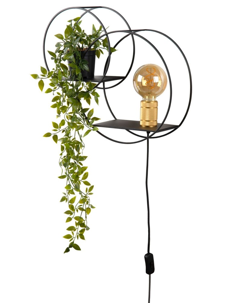 Lucide CIRCLE Ścienna E27 1x40W Czarny/Złoty Matowy/Mosiądz 21225/01/30