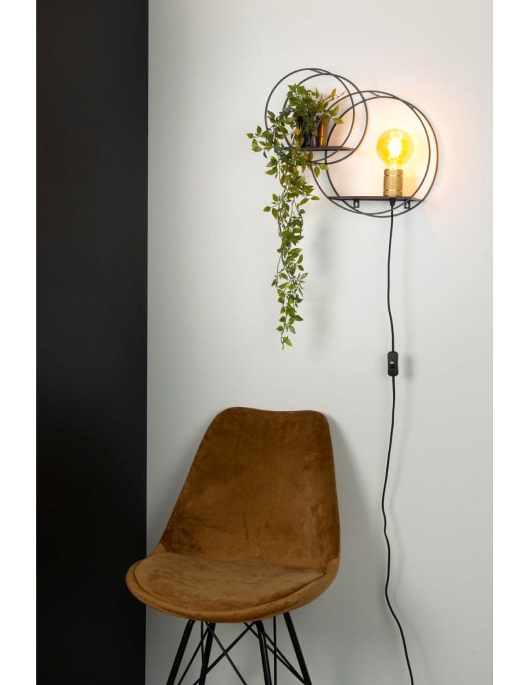 Lucide CIRCLE Ścienna E27 1x40W Czarny/Złoty Matowy/Mosiądz 21225/01/30